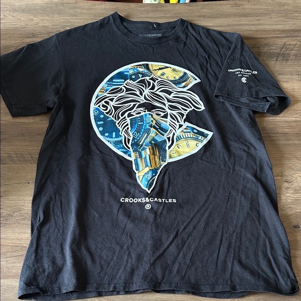 Crooks & Castles Men's Medusa Bandana Graphic Tee T-Shirt Size M